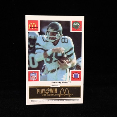1986 Rocky Kiever  New York Jets McDonald's ''Black'' Regular Game Card #89