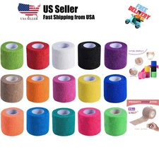 15 Pack 2 Inch x 5 Yards Self Adhesive Bandage Breathable Cohesive Bandage Wr...