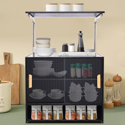 #ad Kitchen Pantry Storage Cabinet with Microwave Storage Space and Shelves $97.19