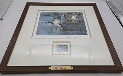 First NORTH CAROLINA DUCK STAMP PRINT 1983 by Richard Plasschaert (UX)