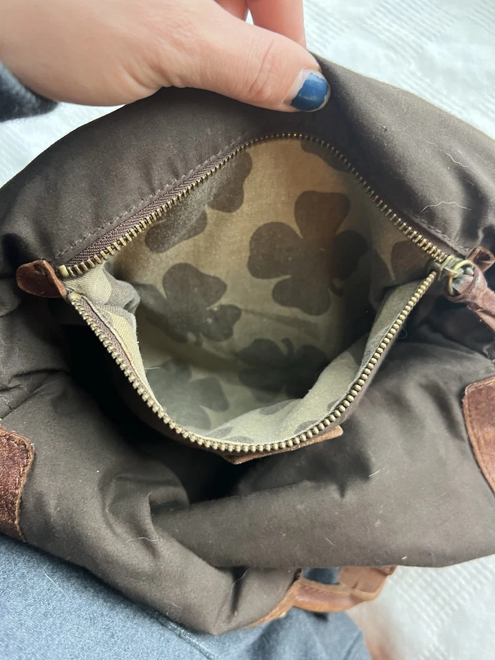 Lucky Brand 100% Lamb Leather Foldover Hobo Shoulder Bag Brown Slouchy - Image 4 of 4