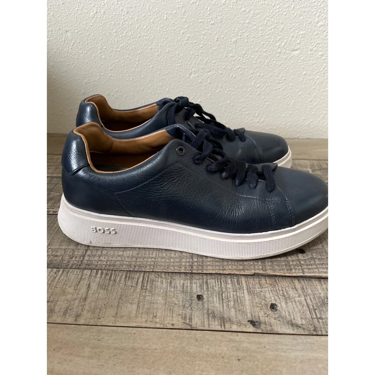 HUGO BOSS Leather Upper Blue Casual Shoes for Men for sale | eBay