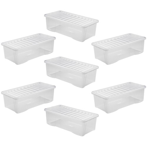 4L/32L/62L CLEAR PLASTIC Storage Box With Lid Stackable Underbed Containers - UK - Picture 53 of 54