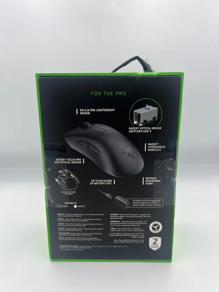 Razer DeathAdder V3 Pro Wireless Optical Gaming Mouse - Black - Image 3 of 4