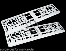 2x Kennzeichenhalter WEISS - Nummernschild Halter Hochglanz Weiß Neu Ovp