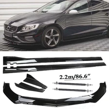 Front Bumper Lip Spoiler Chin Splitter Bod Kit Glossy Black For Volvo S40 S60 V