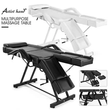 White/Black Multifunction Massage Table Split Legs Facial Bed Salon Tattoo Chair