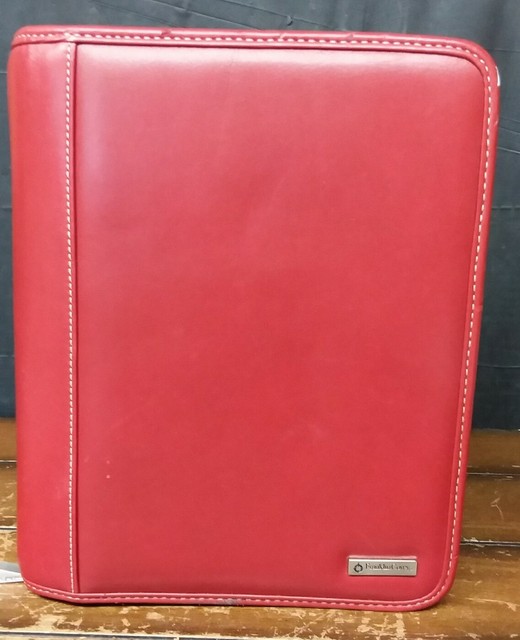 Franklin Covey 7 Ring Binder Organizer with Cards Dividers10"x8" Red Zip Around eBay