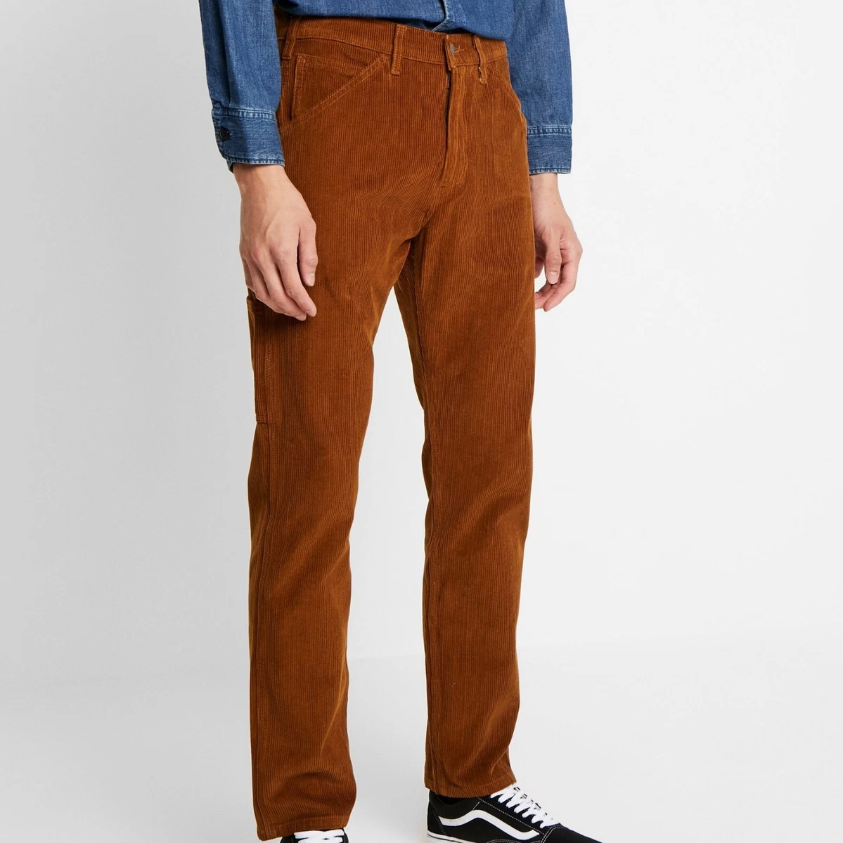 New Levi's Big E Premium 502 Taper Brown Corduroy Carpenter Pants Men's  36×34