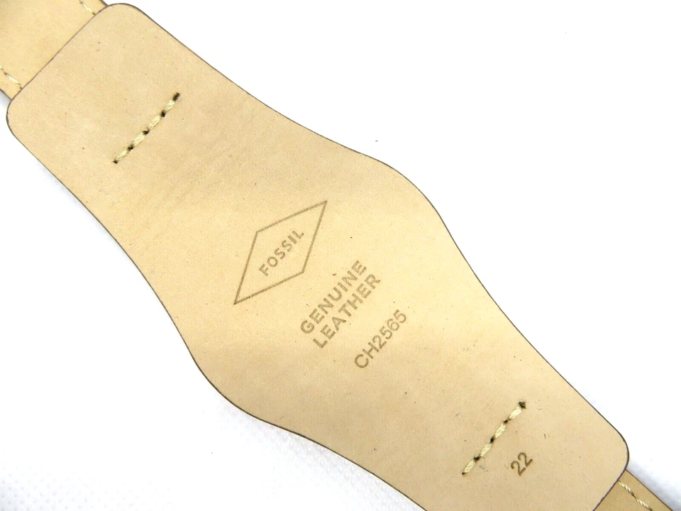 Fossil CH2565 Original Spare Leather Strap Watch Band Brown With Underlay 22 MM Foto 2 de 2