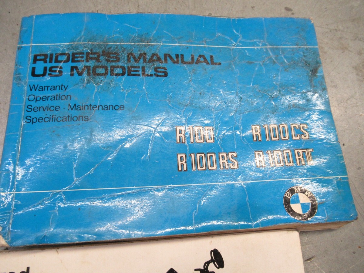 BMW Airhead Riders Owners Manual Book R100 R100rs R100cs BMW Airhead Riders Owners Manual Book R100 R100rs R100cs