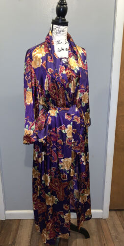KIM ROGERS Robe + Nightgown Purple Floral Print Sa