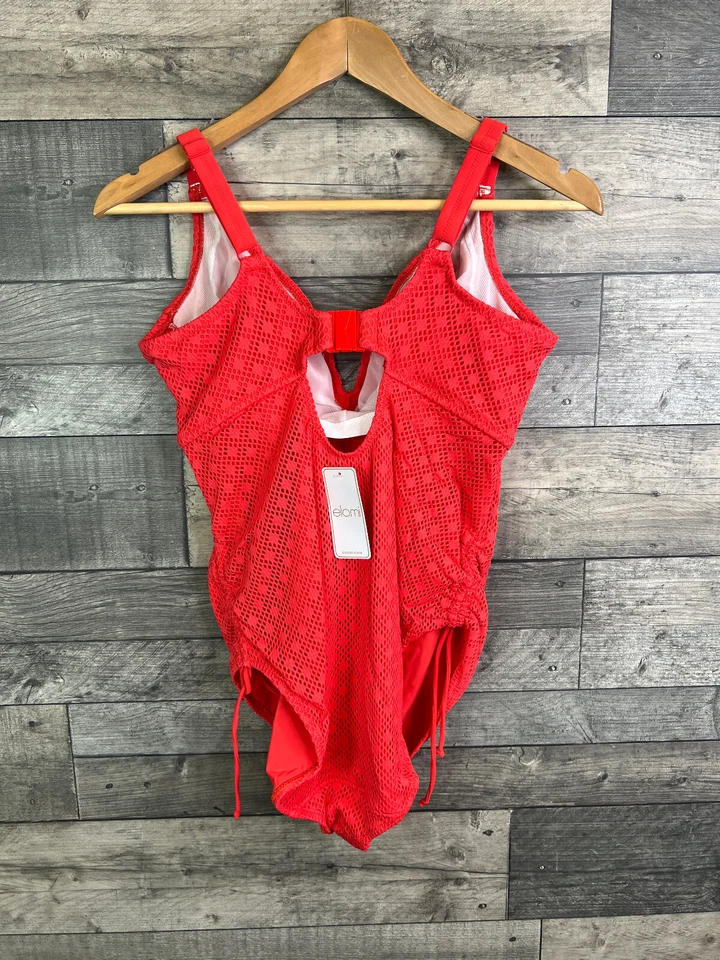 Traje de baño Elomi Bazaruto talla UK 36F rojo ganchillo traje de baño sin cable Foto 2 de 4