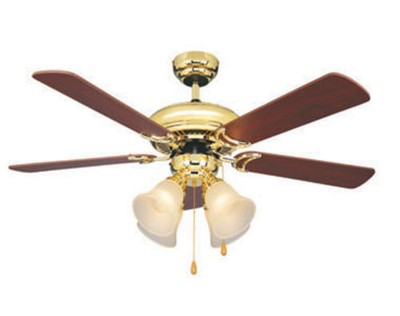 Minerva 44 Bright Brass Ceiling Fan 3 Speed Reversible Motor With