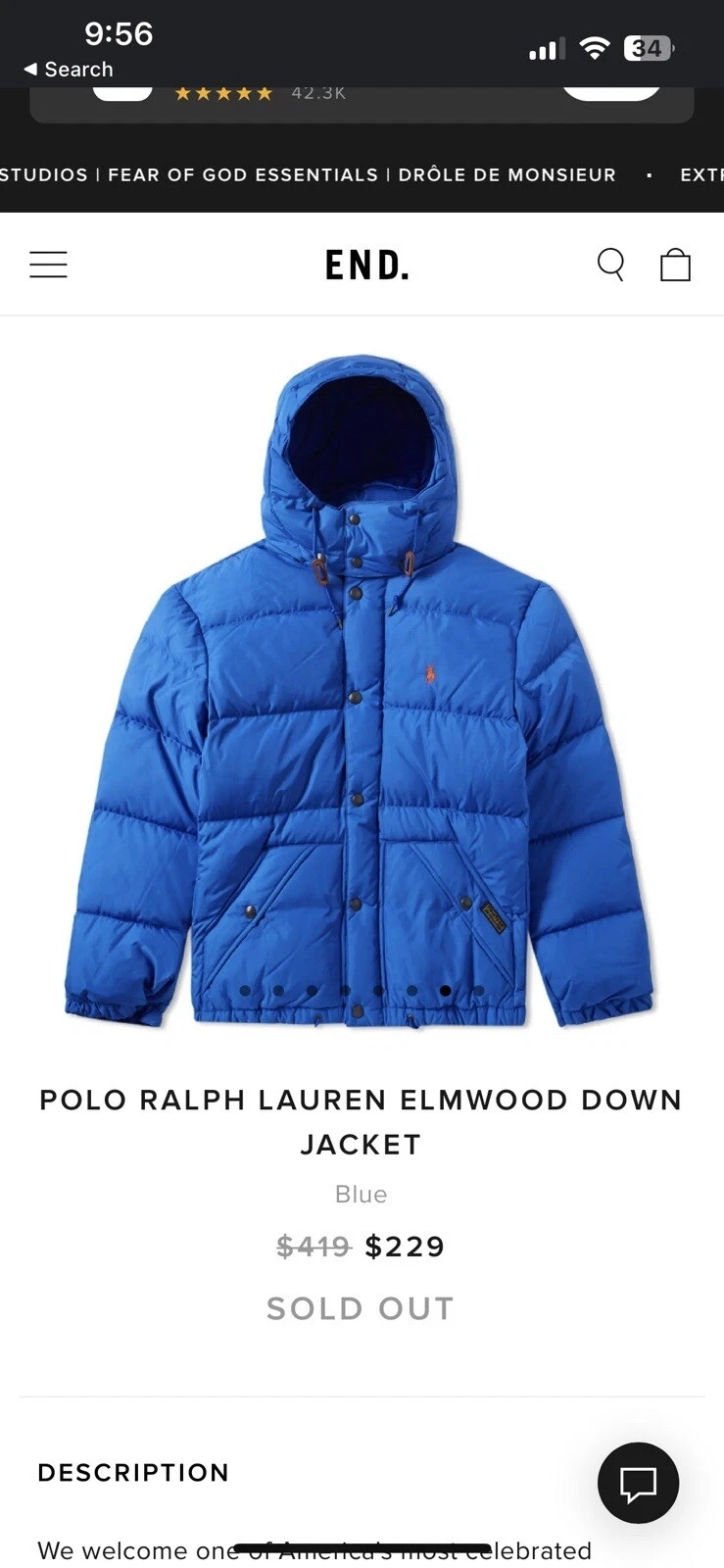 Polo rare Ralph Lauren Elmwood veste tampon manteau palais suprême Yzy