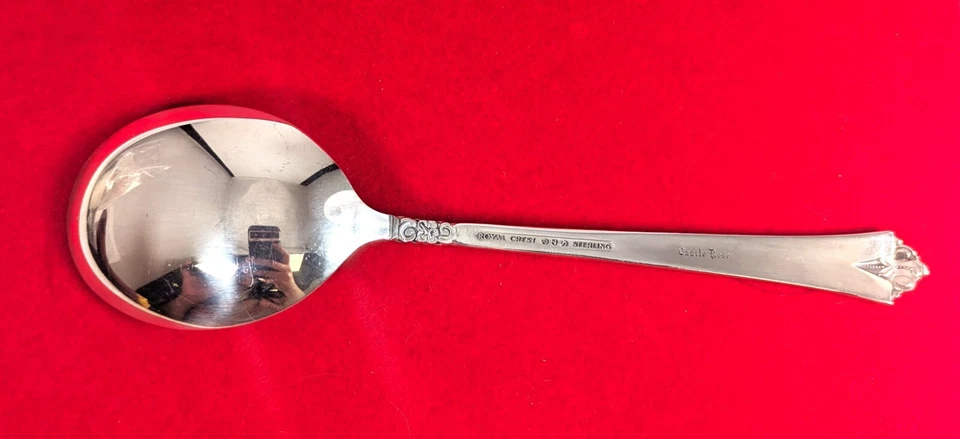 Castle Rose by Royal Cast Sterling Silver Cream Soup Spoon, 6-1/8" Long - Image 3 of 4