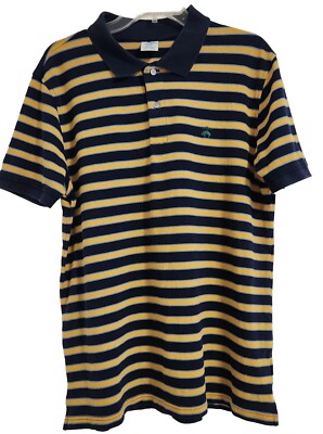 BROOKS BROTHERS Performance Polo Shirt Slim Fit Blue Yellow Mens
