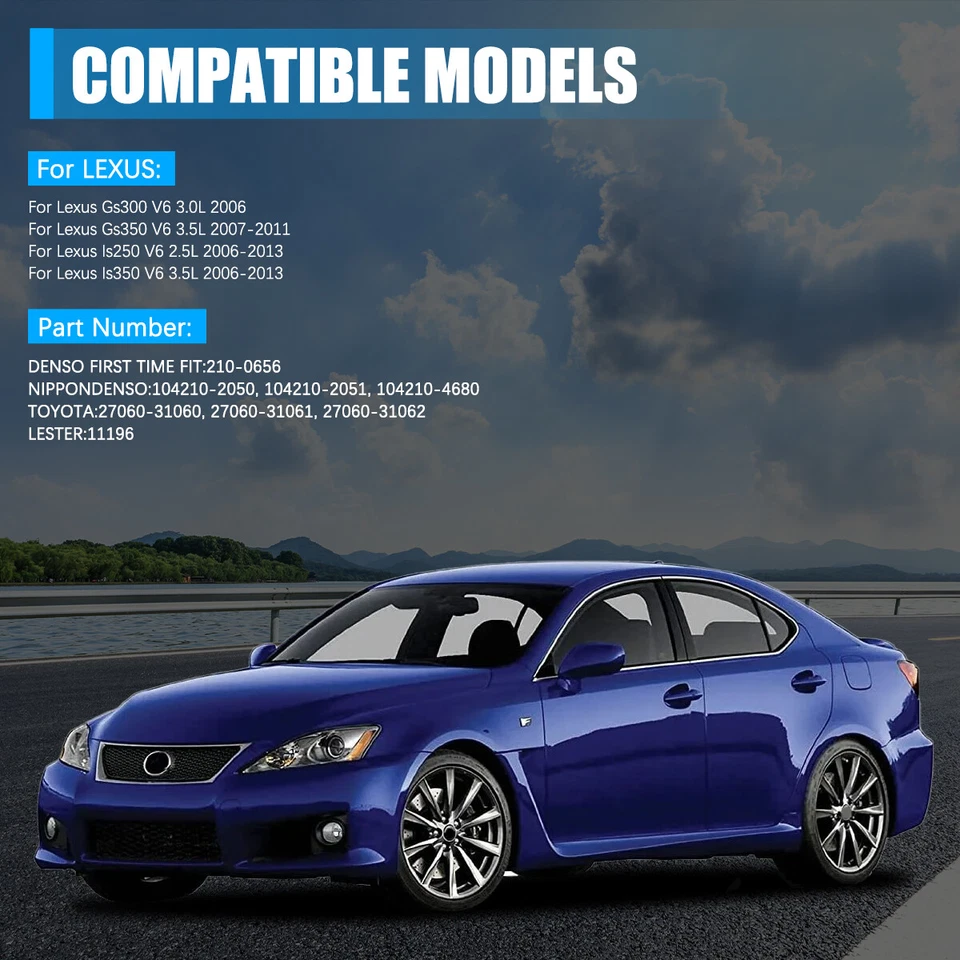 New Alternator 11196# for Lexus GS300 2006,GS350 2007-2011,IS250 IS350 2006-2013 Foto 3 de 4