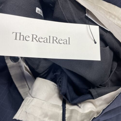 Brioni Current Delta Pleat Navy Blue Checked Super 180s Wool Trouser Size 34x30 - Picture 6 of 7