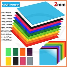 Plastic Acrylics Perspexs Sheet Coloured Panel Cut to Any Size Thickess 2mm