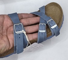 Birkenstock Franca Waxy Oiled Leather Dusty Blue Color Regular Wide
