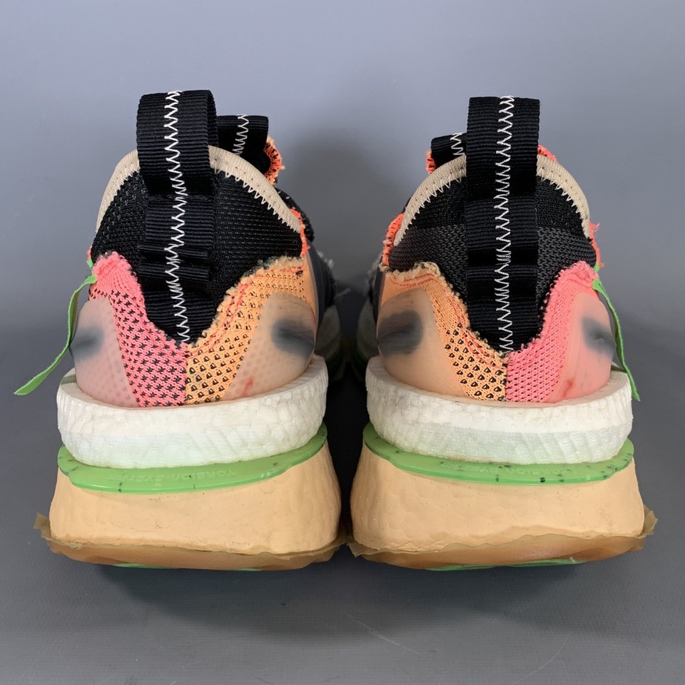 Multiple Color Adidas ADIDAS Size 9.5 White Multi Color Mixed Materials Lace Up Sneakers ...