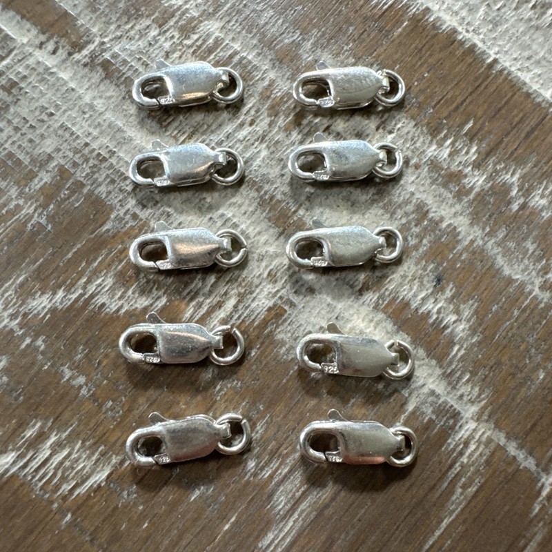 10 STERLING SILVER 925 LOBSTER CLAW Clasps 10mm  Jewelry Finding W/ Jump Ring