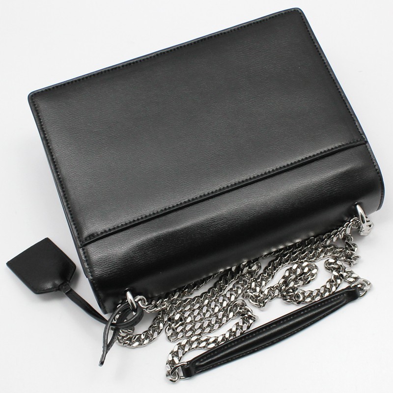 Borsa a tracolla Saint Laurent nera monogramma Sunset Medium Chain 442906