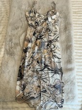 ELLIATT Size M Pink Floral Sheath Midi Dress High Neck Flattering Pockets Event