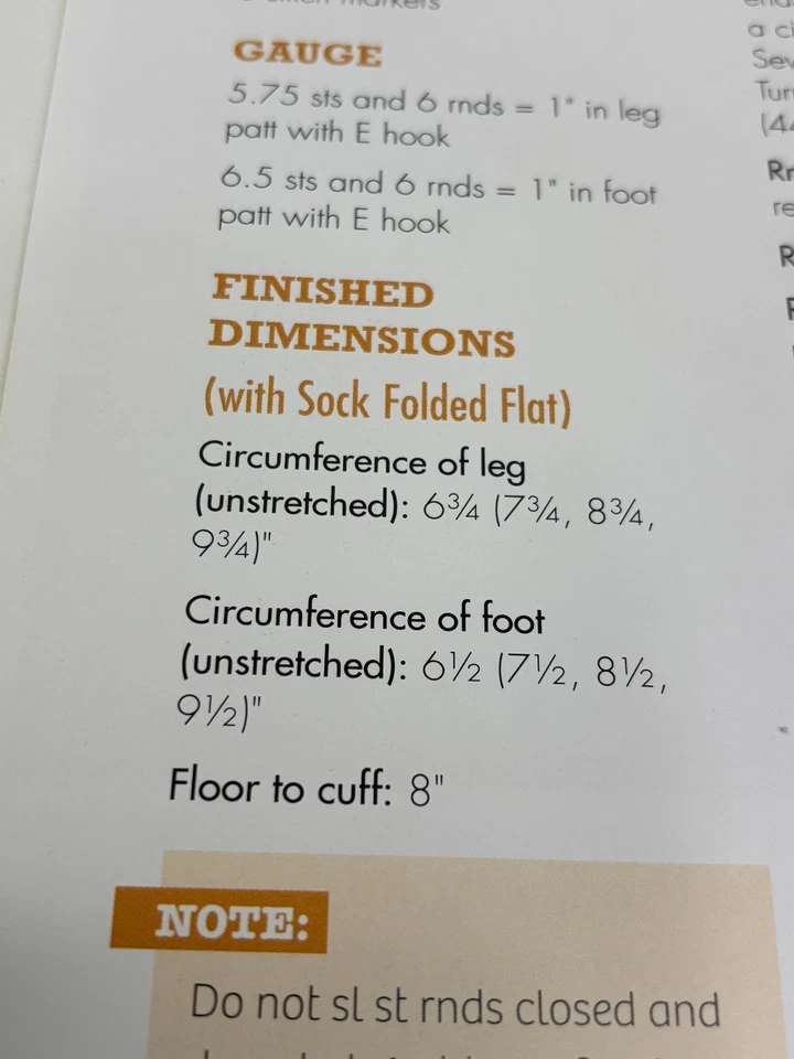 Hello Sunshine Janet Rehfeldt Socks Crochet Pattern Sizes 6¾-9¾" Book Pages - Image 2 of 3