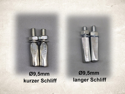 2x Kurbelkeil Ø 9,5mm M6   Langer oder Kurzer Schliff   Fahrrad Tretlagerkeil