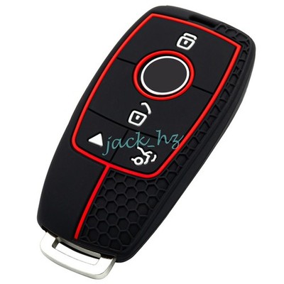 For Mercedes A C E S Class GLA GLB GLC Silicone 4 Buttons Car Key Fob Case Cover