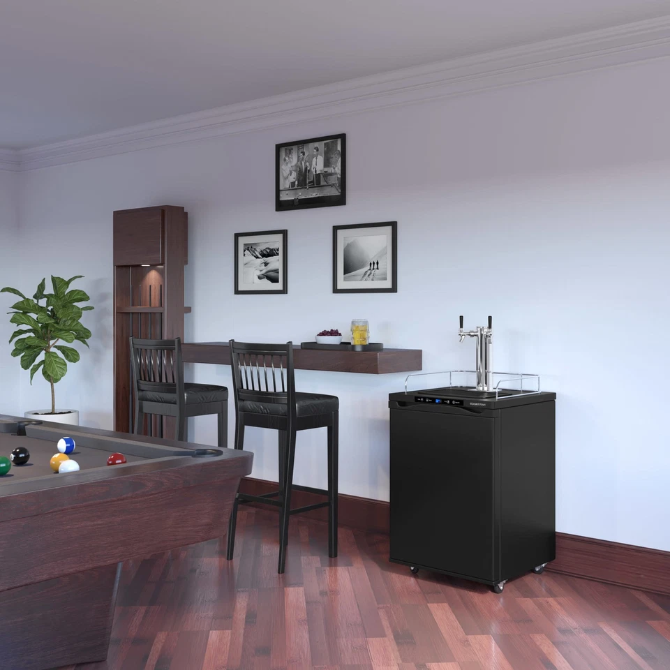 Kegerator doble grifo independiente EdgeStar KC3000TWIN 24"W - negro Foto 3 de 4