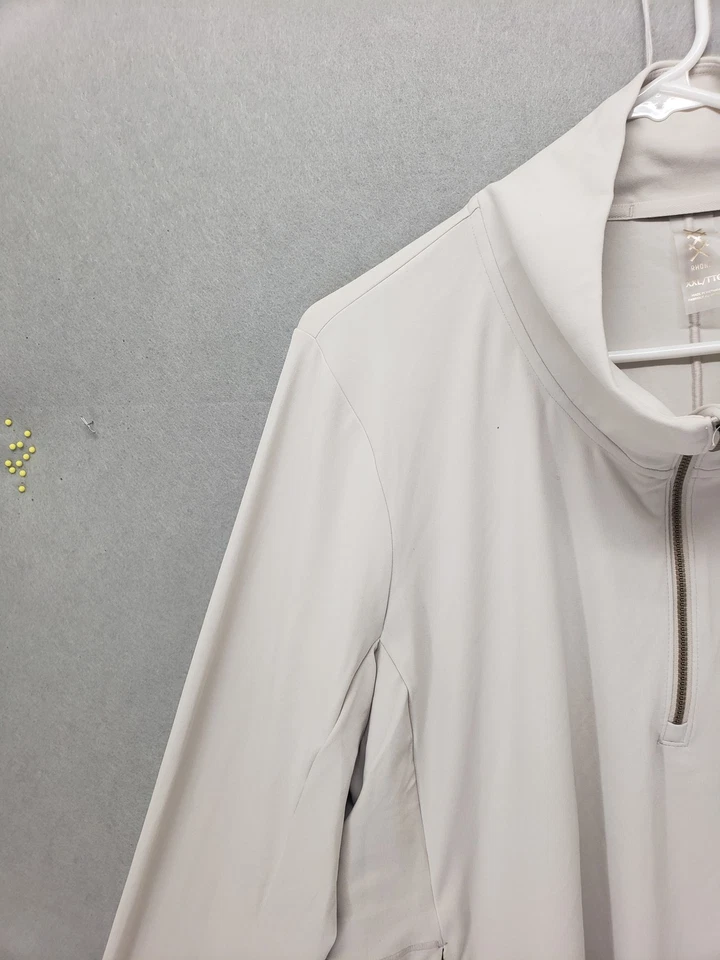 Rhone Pullover Mens 2XL Cream Long Sleeve 1/4 Zip Golf Athletic Jacket New - Image 2 of 4