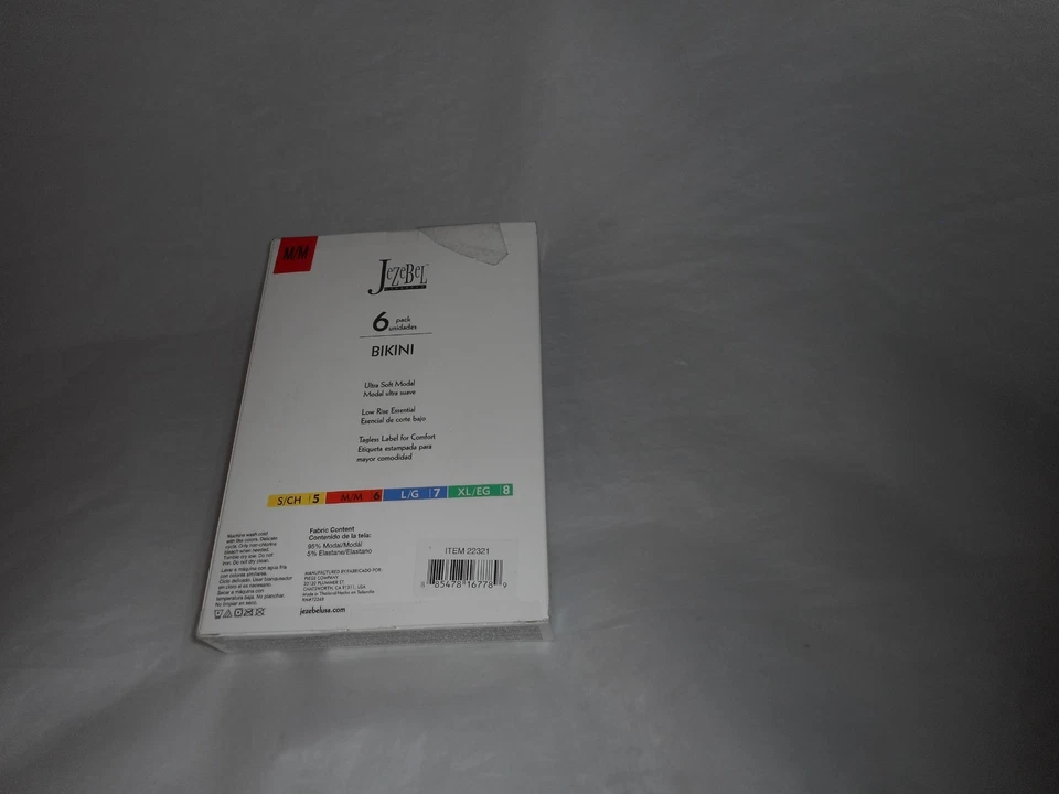 Jezebel 6 Pack Multicolor Bikini Panty Size Medium - Image 4 of 4