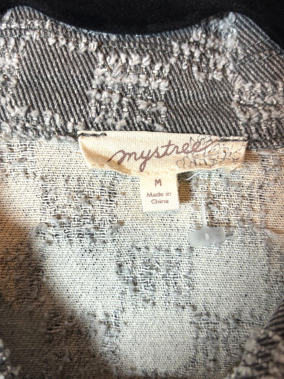 Mystree Patchwork Checkered Jacket Shacket Frayed… - image 5