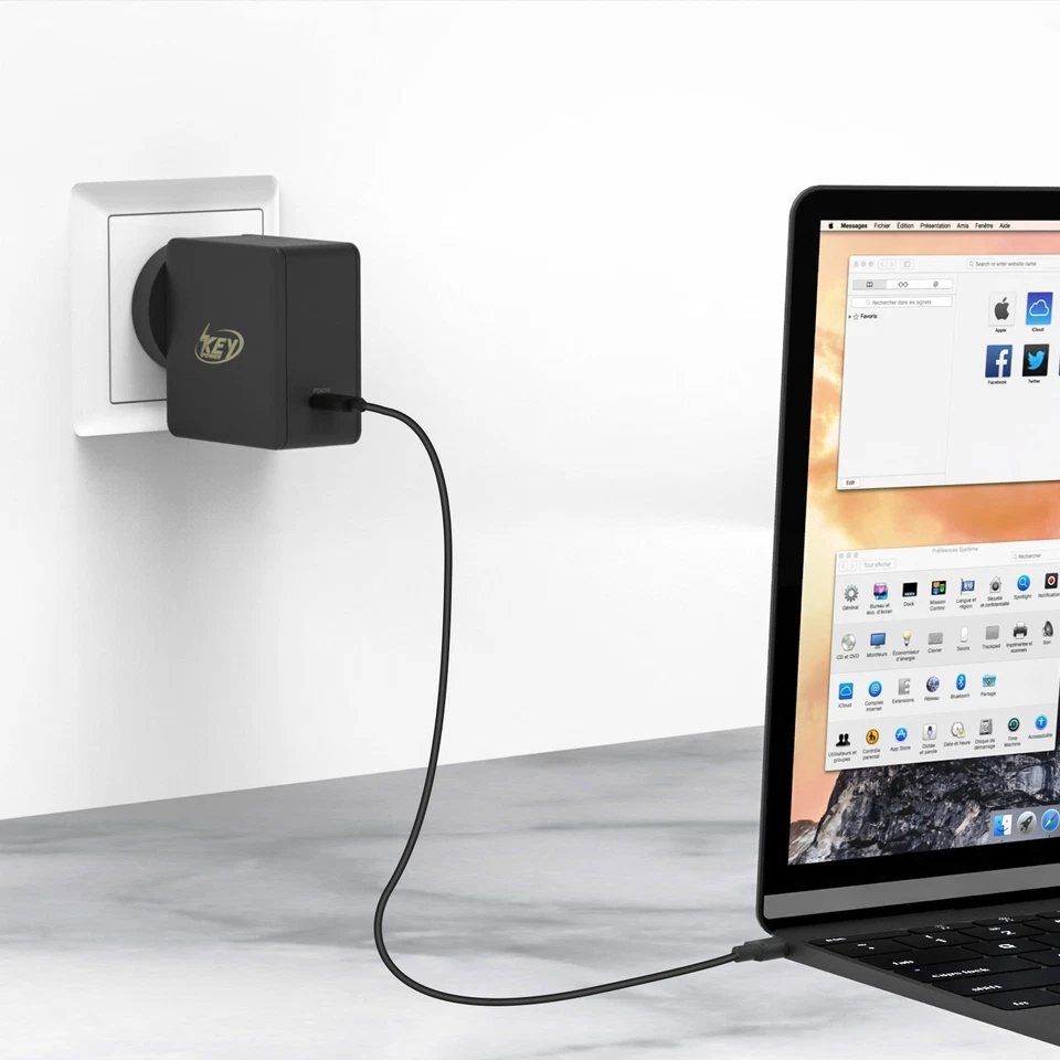 60W USB C Travel Adapter, Foladable Fast GaN Charger with US/UK/EU/AU 4 Plugs - Image 4 of 4