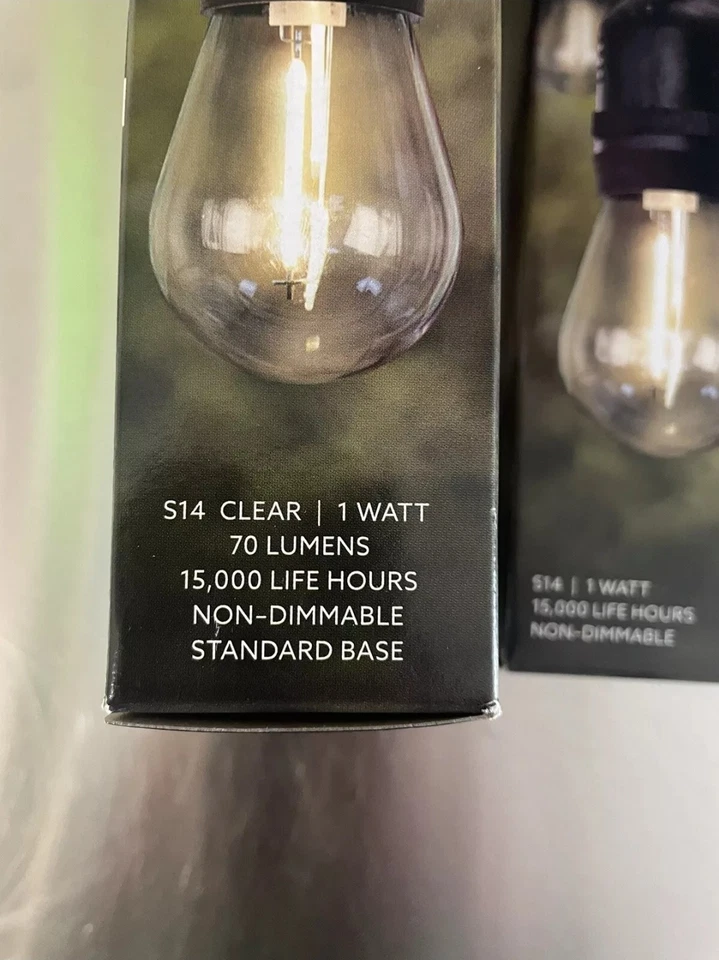 2 Pack - Feit Electric S14-1W 2200K 50 Lumens S14 String LED Bulb 8 BULBS TOTAL - Image 2 of 2