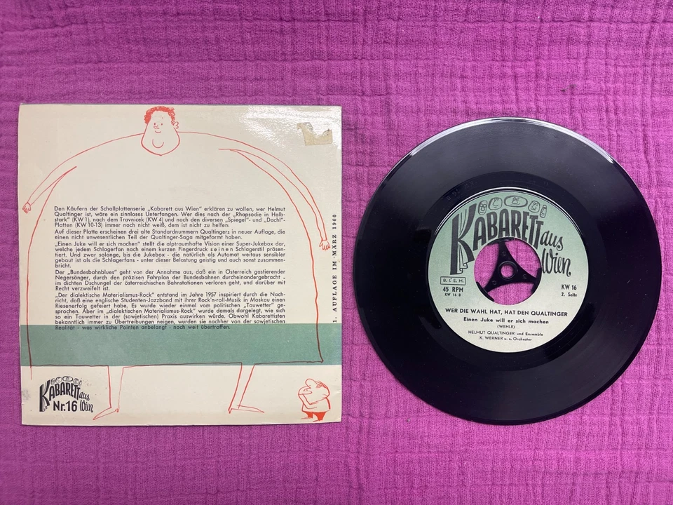 Kabarett aus Wien - Wer die Wahl hat, hat den Qualtinger - Single Vinyl - Bild 2 von 2