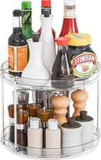 2 Tier Lazy Susan Turntable for Cabinet,Countertop,Pantry,9.5"W Spinning Seasoni