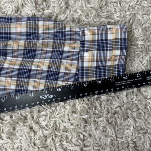 Vintage Ely Plains Shirt Mens 17-34 Pearl Snap Western Plaid Long Sleeve 90s - Picture 7 of 7