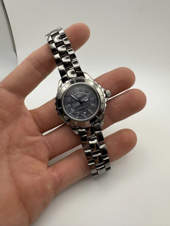 Reloj Isaac Mizrahi Live Mujer Gris Cerámica Esfera MOP Foto 4 de 4