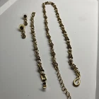 Vintage Costume Jewelry Set: Necklace, Bracelet And Earrings