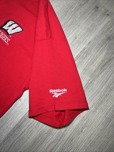 Vintage Wisconsin Badgers Tee Shirt Reebok Adult Large Embroidered Logo - Picture 4 of 7