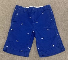 Gap Kids Boys Bermuda Shorts Shark Week Embroidery Blue Size 12 Flat Front