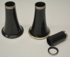 LOT/2 USED BUNDY PLASTIC Bb CLARINET BELLS  1 BARREL, HAS DAMANGE
