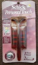Schick Razor Personal Touch 2 Blades Twin Blade Vitamin E & Aloe 1996 NEW SEALED