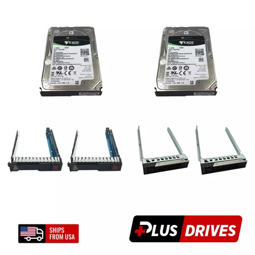 2x 1.2TB SAS Seagate EXOS ST1200MM0009 2.5 w/ 2x HP G9 G10 / Dell Gen 14 Caddy