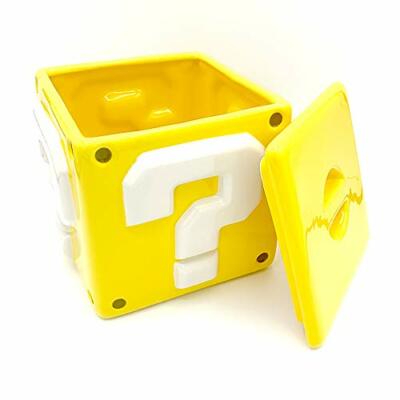Super Mario Bros Question Mark Block Ceramic Storage Jar Cookie