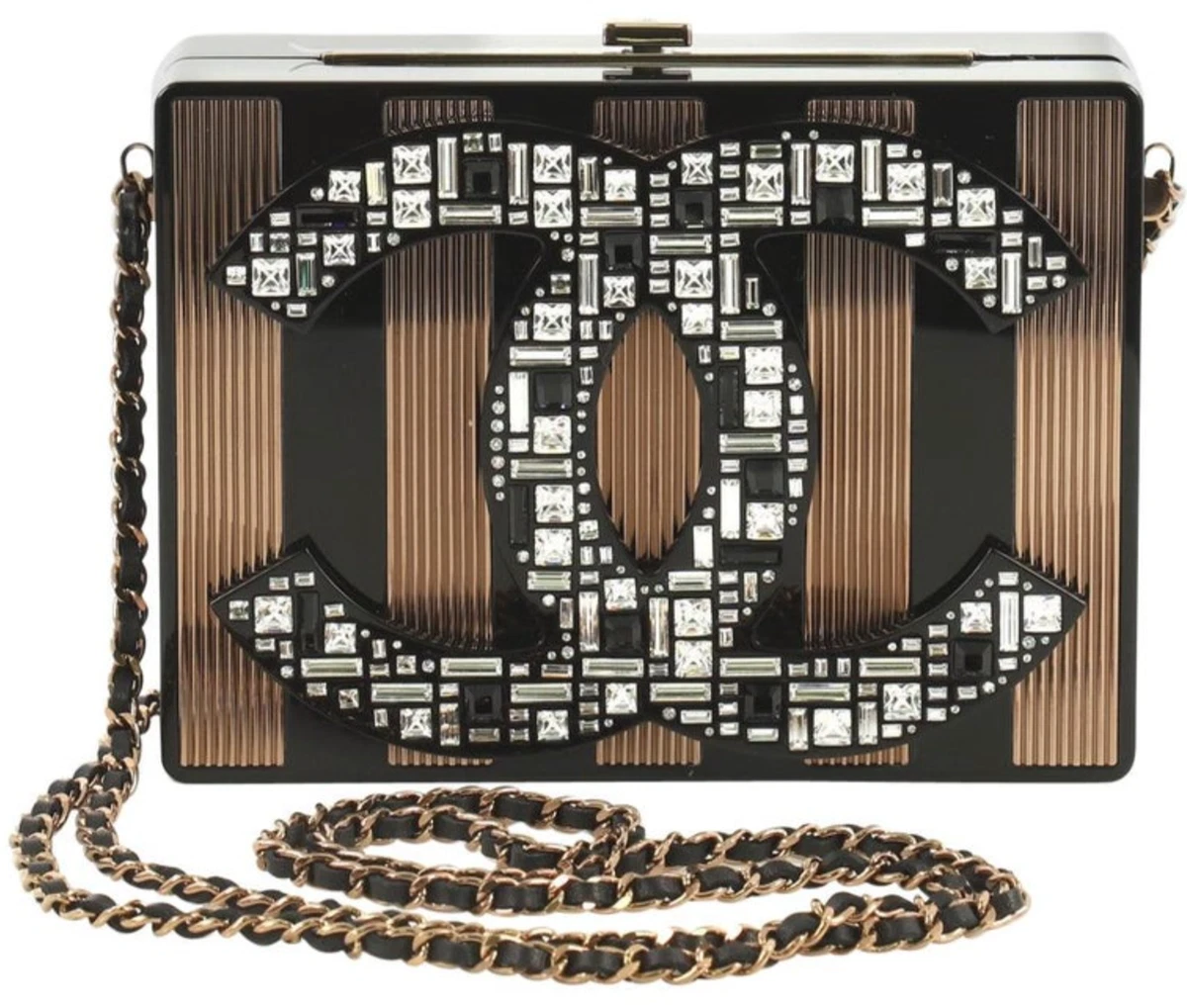 CHANEL Plexiglass Crystal Rocket Ship Minaudière Clutch Black